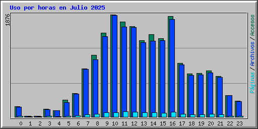 Uso por horas en Julio 2025